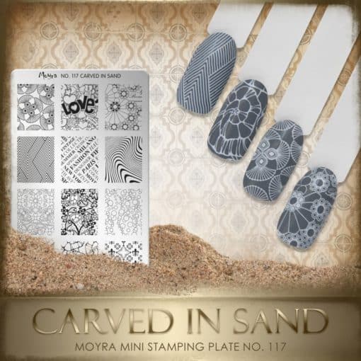 Mini Stamping Plate 117 - Carved in Sand