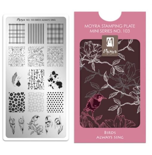 Moyra Mini Stamping Plate 103 - Birds Always Sing