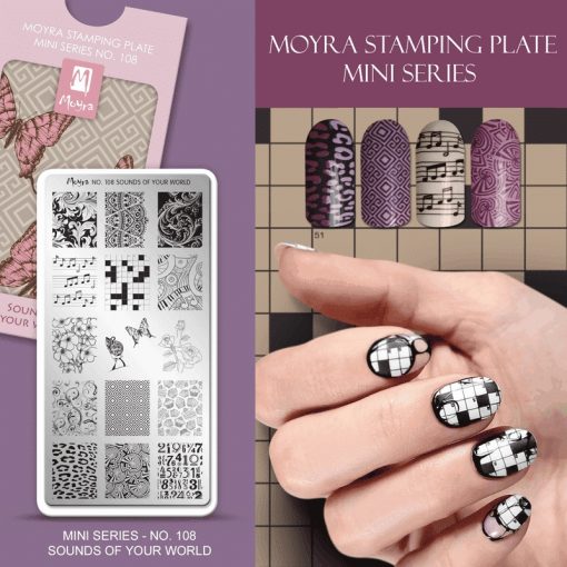 Moyra Mini Stamping Plate 108 – Sounds of your World