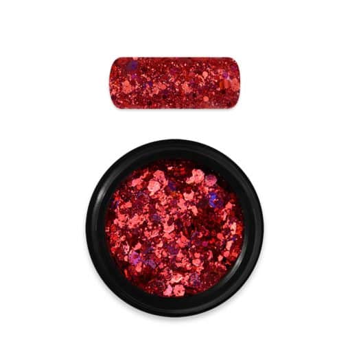 moyra rainbow holo glitter mix red