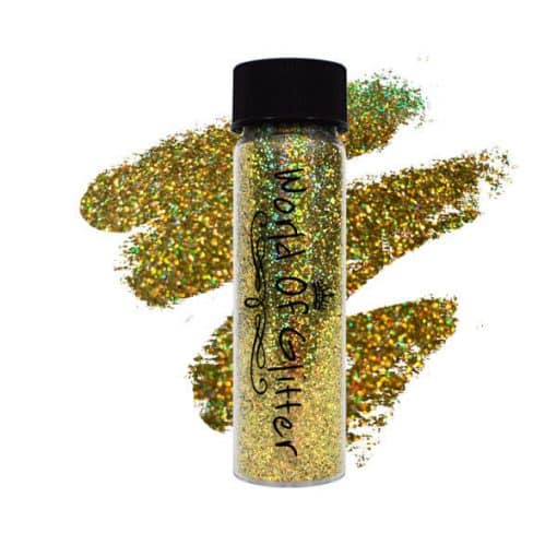 World Of Glitter Cannes Super Charged Gold Holographic Nail Glitter