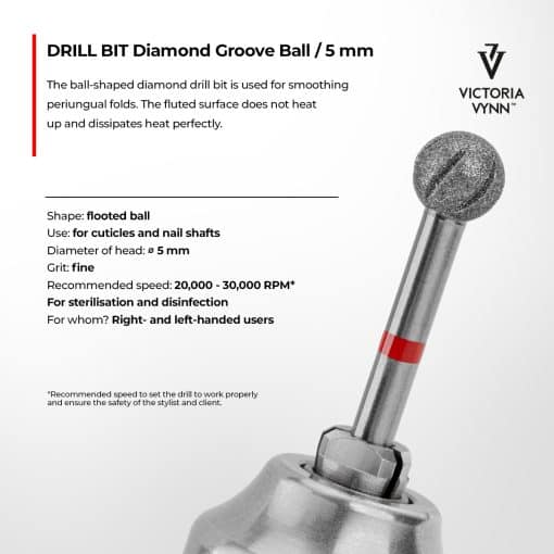 victoria vynn drill bit diamond groove ball 5 mm