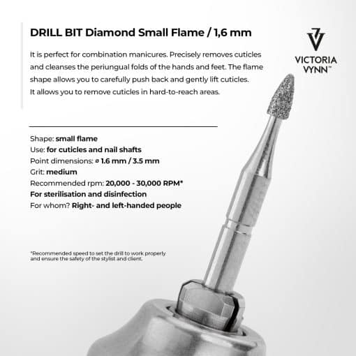 victoria vynn drill bit diamond small flame 1,6 mm